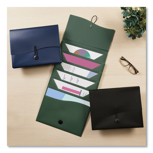 Image of Avery® 73545 Slide and View Expanding File, 6 Sections, Hook/Loop Closure, Letter Size, Navy Blue