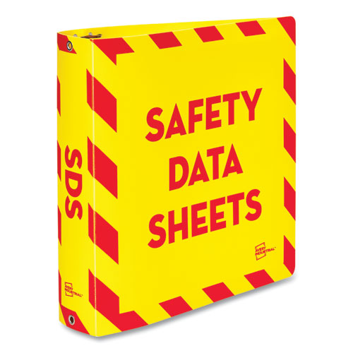 Image of Avery® 77712 UltraDuty Safety Data Sheet Binders with Chain, 3 Rings, 2" Capacity, 11 x 8.5, Yellow/Red
