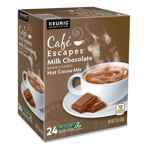 Image of Cafe Escapes® 5000330121 Cafe Escapes Milk Chocolate Hot Cocoa K-Cups, 24/box