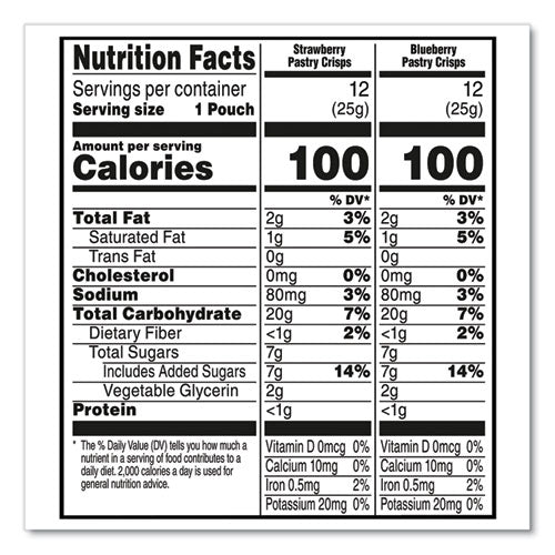 Image of Kellogg's® 3800022083 Special K Pastry Crisps, (36) Strawberry; (24) Blueberry, 0.88 oz, 2/Pouch, 30 Pouches/Carton