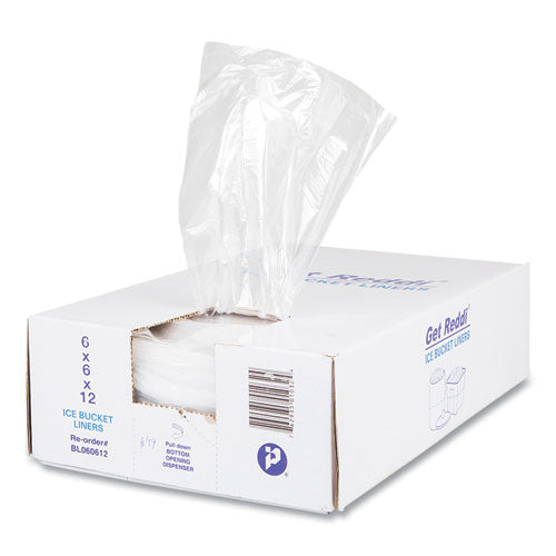 Image of Inteplast Group BL060612 Ice Bucket Liner Bags, 96 oz, 6" x 6" x 12", Clear, 1,000/Carton