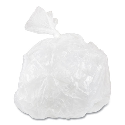 Image of Inteplast Group DT12GALW Draw-Tuff Institutional Draw-Tape Can Liners, Drawstring, 12 gal, 28" x 24", White, 25 Bags/Roll, 12 Rolls/Carton