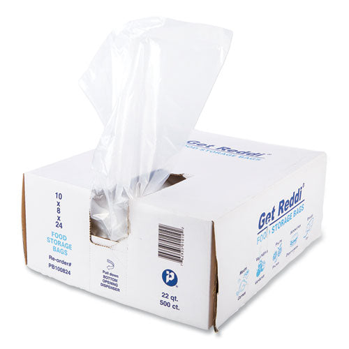 Image of Inteplast Group PB100824 Food Bags, 5.5 Gallon, 10" x 8" x 24", Clear, 500/Carton