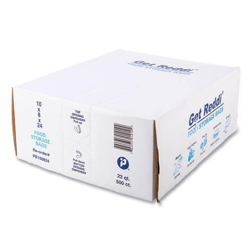 Image of Inteplast Group PB100824 Food Bags, 5.5 Gallon, 10" x 8" x 24", Clear, 500/Carton