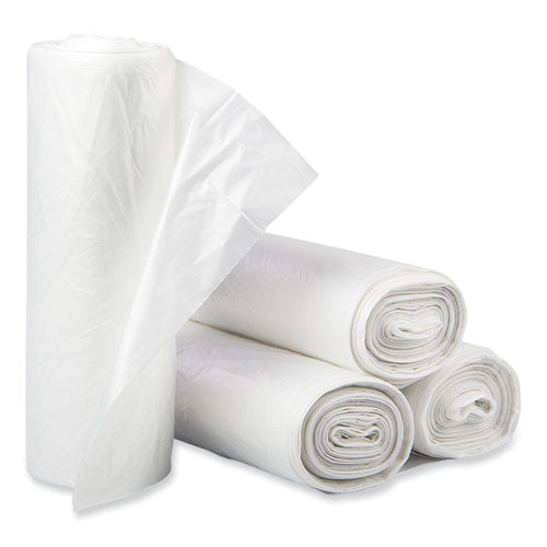 Image of Inteplast Group S303716N High-Density Commercial Can Liners, 30 gal, 16 mic, 30" x 37", Clear, Interleaved Roll, 25 Bags/Roll, 20 Rolls/Carton