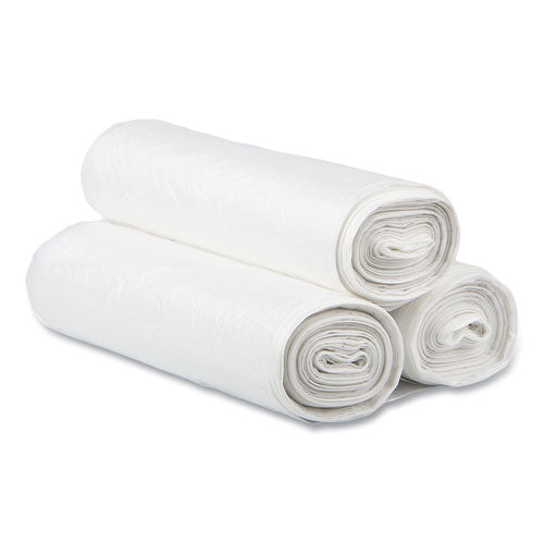 Image of Inteplast Group S303716N High-Density Commercial Can Liners, 30 gal, 16 mic, 30" x 37", Clear, Interleaved Roll, 25 Bags/Roll, 20 Rolls/Carton