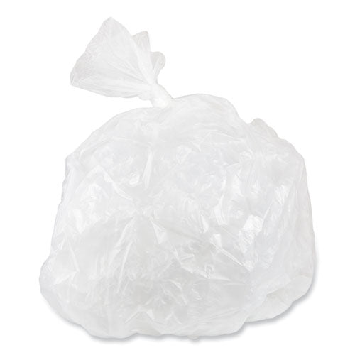 Image of Inteplast Group S303716N High-Density Commercial Can Liners, 30 gal, 16 mic, 30" x 37", Clear, Interleaved Roll, 25 Bags/Roll, 20 Rolls/Carton