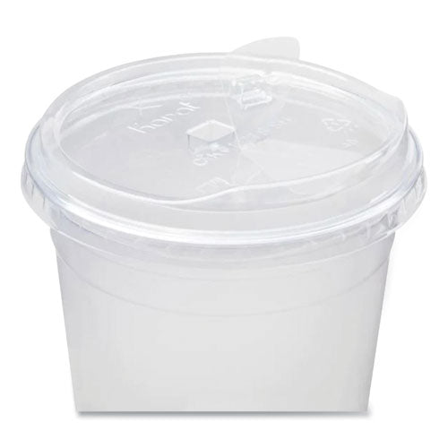Image of Karat® C-KC107TS-SH PET Lids, Strawless Sipper, Fits 32 oz Cold Cups, Plastic, Clear, 1,000/Carton
