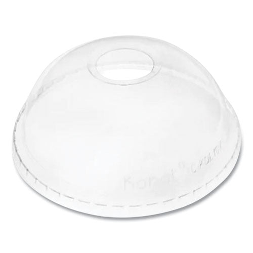 Image of Karat® C-KDL107 PET Lids, Dome Lid, Fits 32 oz Cold Cups, Plastic, Clear, 500/Carton