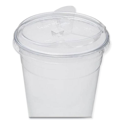 Image of Karat® C-KC626TS-SH PET Lids, Strawless Sipper, Fits 12 oz to 24 oz Cold Cups, Plastic, Clear, 1,000/Carton