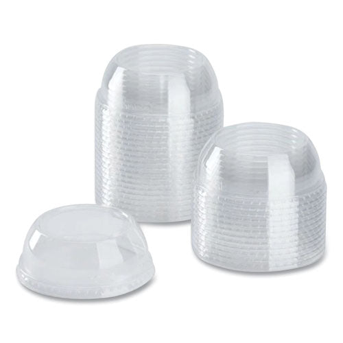 Image of Karat® C-KDL626-WH PET Lids, Wide Opening Dome, Fits 12 oz to 24 oz Cold Cups, Plastic, Clear, 1,000/Carton