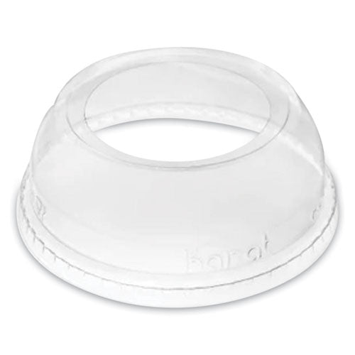 Image of Karat® C-KDL626-WH PET Lids, Wide Opening Dome, Fits 12 oz to 24 oz Cold Cups, Plastic, Clear, 1,000/Carton