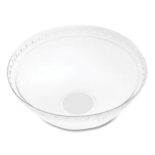 Image of Karat® C-KDL107 PET Lids, Dome Lid, Fits 32 oz Cold Cups, Plastic, Clear, 500/Carton