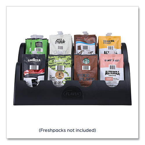 Image of FLAVIA® 25200000 Small Merchandiser, 8 Compartments, 13.6 x 13 x 4.4, Black