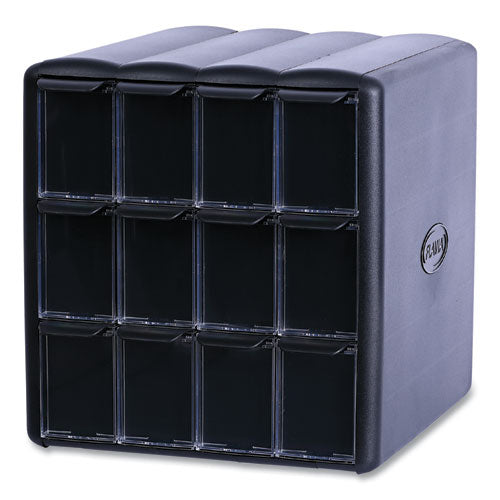 Image of FLAVIA® 25200002 Four Column Merchandiser, 12 Compartments, 15.2 x 17.2 x 16.3, Black