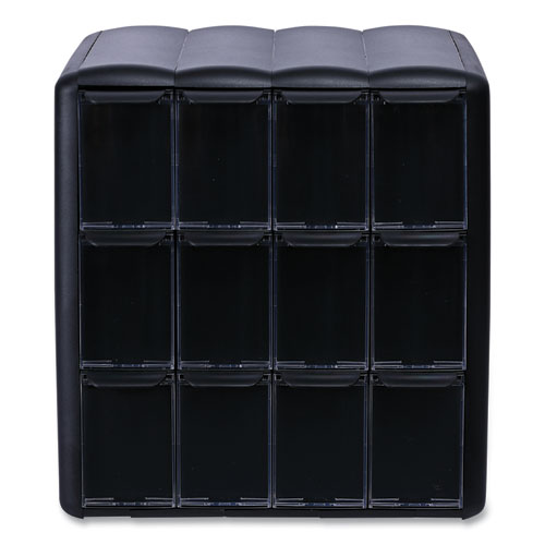 Image of FLAVIA® 25200002 Four Column Merchandiser, 12 Compartments, 15.2 x 17.2 x 16.3, Black