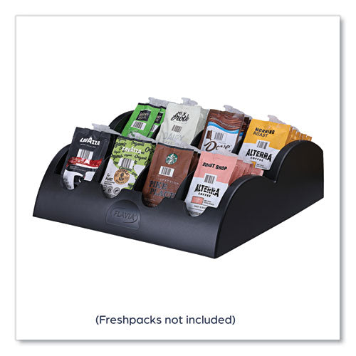Image of FLAVIA® 25200000 Small Merchandiser, 8 Compartments, 13.6 x 13 x 4.4, Black