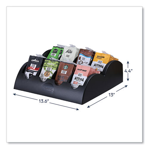 Image of FLAVIA® 25200000 Small Merchandiser, 8 Compartments, 13.6 x 13 x 4.4, Black