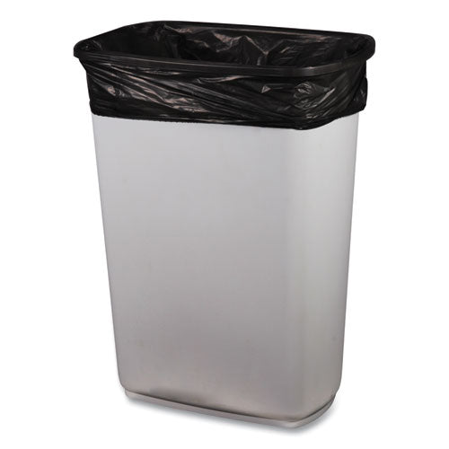 Image of Boardwalk® H5645TKKR01 Low-Density Waste Can Liners, 23 gal, 0.9 mil, 28" x 45", Black, Perforated Roll, 25 Bags/Roll, 8 Rolls/Carton