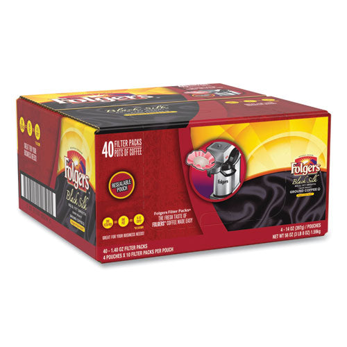Image of Folgers® 2550000016 Coffee Filter Packs, Black Silk, 1.4 Oz Pack, 40packs/carton