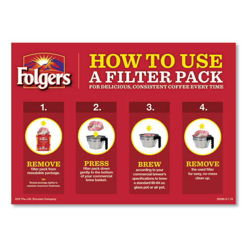Image of Folgers® 2550006239 Coffee Filter Packs, Classic Roast, .9 Oz, 10 Filters/pack, 4 Packs/carton