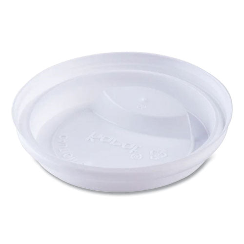 Image of Karat® C-KDL516W-PP Hot Cup Lids, Sipper Lid, Fits 10 oz to 24 oz Hot Cups, Plastic, White, 1,000/Carton