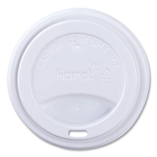 Image of Karat® C-KDL516W-PP Hot Cup Lids, Sipper Lid, Fits 10 oz to 24 oz Hot Cups, Plastic, White, 1,000/Carton