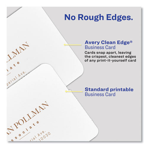 Image of Avery® 35703 Square Clean Edge Cards with Sure Feed Technology, Laser, 2.5 x 2.5, White, 9 Cards/Sheet, 20 Sheets/Pack