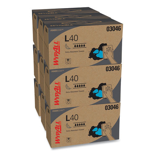 Image of WypAll® 03046 L40 Towels, POP-UP Box, 10.8 x 10, White, 90/Box, 9 Boxes/Carton