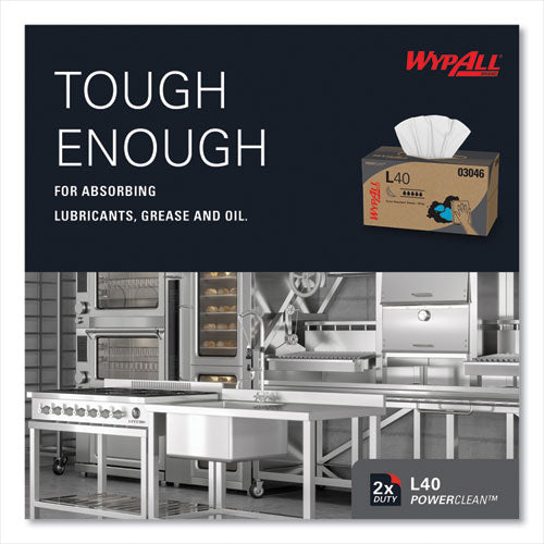 Image of WypAll® 03046 L40 Towels, POP-UP Box, 10.8 x 10, White, 90/Box, 9 Boxes/Carton