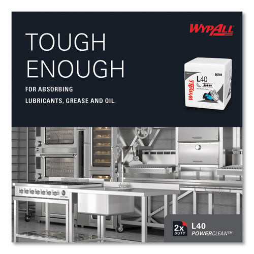 Image of WypAll® 05701 L40 Towels, 1/4 Fold, 12.5 x 12, White, 56/Box, 18 Packs/Carton