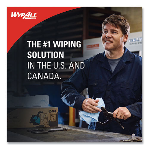 Image of WypAll® 05740 L40 Towels, POP-UP Box, 9.8 x 16.4, Blue, 100/Box, 9 Boxes/Carton