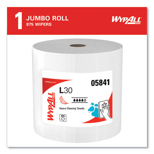Image of WypAll® 05841 L30 Towels, 12.4 x 12.2, White, 875/Roll