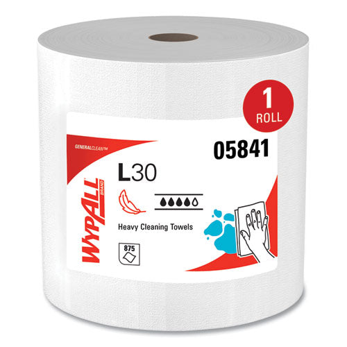 Image of WypAll® 05841 L30 Towels, 12.4 x 12.2, White, 875/Roll