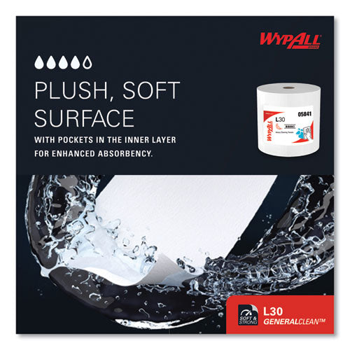 Image of WypAll® 05841 L30 Towels, 12.4 x 12.2, White, 875/Roll