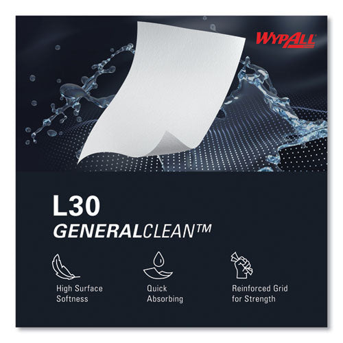 Image of WypAll® 05841 L30 Towels, 12.4 x 12.2, White, 875/Roll