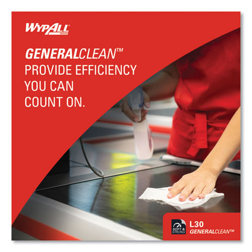 Image of WypAll® 05843 L30 Towels, 11 x 10.4, White, 70 Sheets/Roll