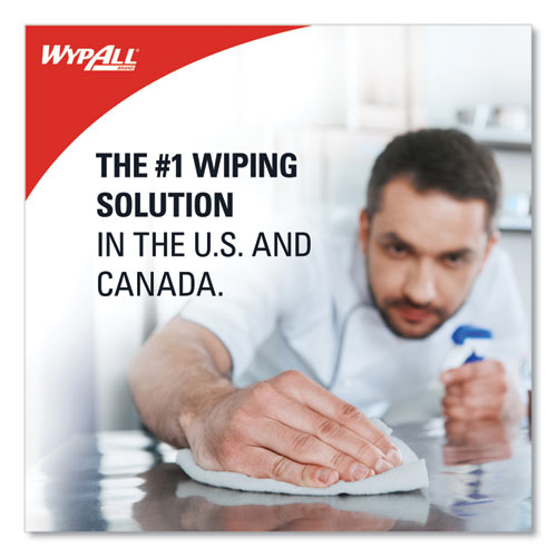 Image of WypAll® 05925 X70 Foodservice Towels, Kimfresh Antimicrobial, 12.5 x 23.5, Unscented, White, 300/Carton