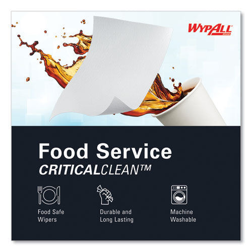 Image of WypAll® 05925 X70 Foodservice Towels, Kimfresh Antimicrobial, 12.5 x 23.5, Unscented, White, 300/Carton