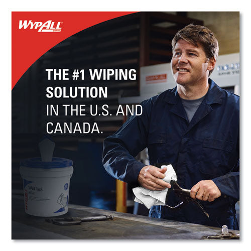 Image of WypAll® 06006 Power Clean Wipers for Solvents WetTask Customizable Wet Wiping System, Wipers Only, 9 x 15, White, 275/Roll, 2 Rolls/Carton