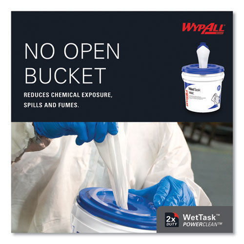 Image of WypAll® 06006 Power Clean Wipers for Solvents WetTask Customizable Wet Wiping System, Wipers Only, 9 x 15, White, 275/Roll, 2 Rolls/Carton