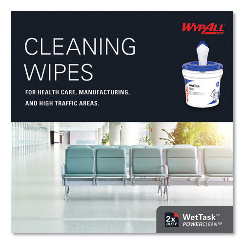 Image of WypAll® 06006 Power Clean Wipers for Solvents WetTask Customizable Wet Wiping System, Wipers Only, 9 x 15, White, 275/Roll, 2 Rolls/Carton