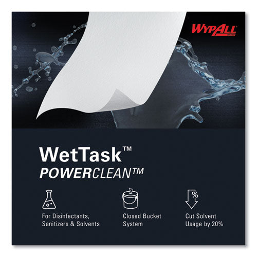 Image of WypAll® 06006 Power Clean Wipers for Solvents WetTask Customizable Wet Wiping System, Wipers Only, 9 x 15, White, 275/Roll, 2 Rolls/Carton