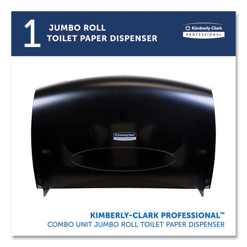 Image of Kimberly-Clark Professional 09551 Cored JRT Jumbo Combination Tissue Dispenser, 20.4 x 5.8 x 13.1, Smoke/Gray