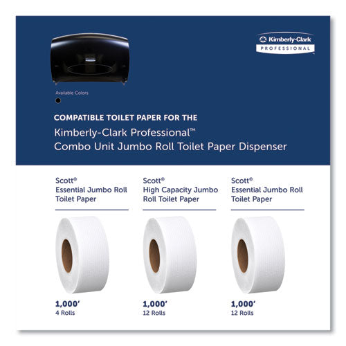 Image of Kimberly-Clark Professional 09551 Cored JRT Jumbo Combination Tissue Dispenser, 20.4 x 5.8 x 13.1, Smoke/Gray