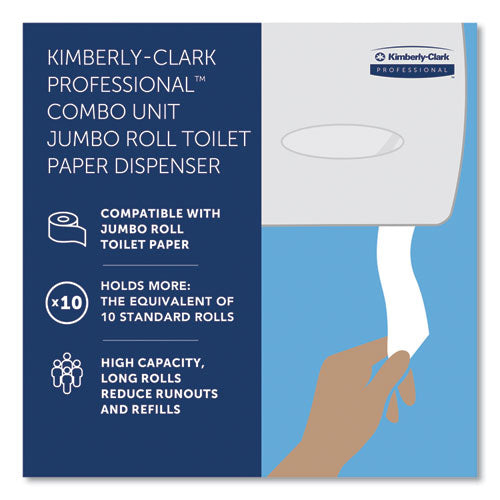 Image of Kimberly-Clark Professional 09551 Cored JRT Jumbo Combination Tissue Dispenser, 20.4 x 5.8 x 13.1, Smoke/Gray