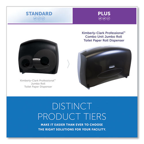 Image of Kimberly-Clark Professional 09551 Cored JRT Jumbo Combination Tissue Dispenser, 20.4 x 5.8 x 13.1, Smoke/Gray
