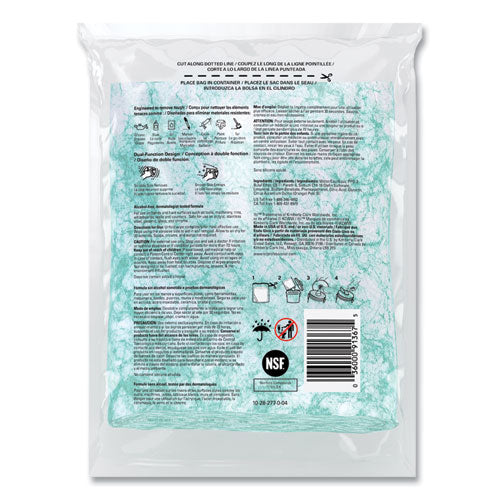Image of WypAll® 91367 Power Clean ProScrub Pre-Saturated Wipes, 12 x 9.5, Citrus Scent, Green, 75/Pack, 6 Packs/Carton