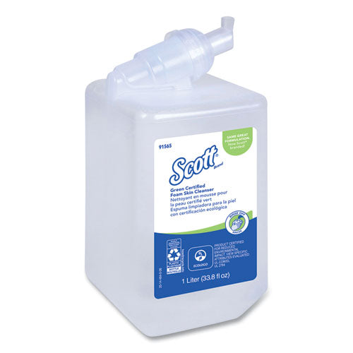 Image of Scott® 91565 Essential Green Certified Foam Skin Cleanser Refill, Unscented, 1 L, 6/Carton