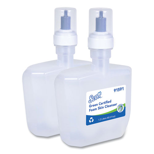 Image of Scott® 91591 Essential Green Certified Foam Skin Cleanser Refill, Unscented, 1,200 mL, 2/Carton